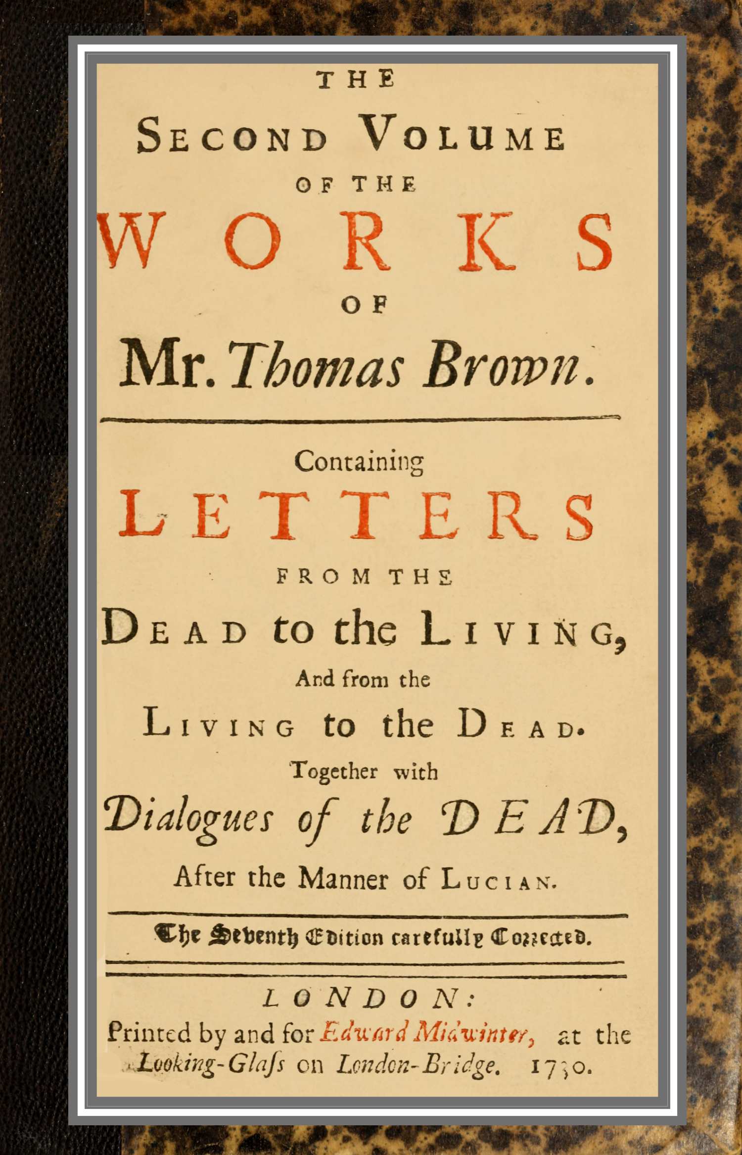 The Project Gutenberg eBook of The second volume of the works of Mr Thomas Brown. picture