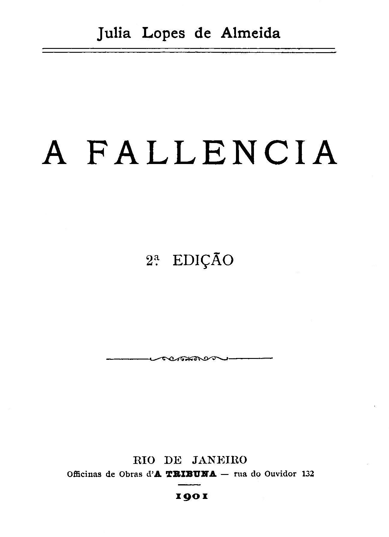 The Project Gutenberg eBook of A fallencia, by Júlia Lopes de Almeida. foto foto imagem