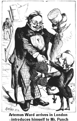 picture of Artemus shaking hands with Mr. Punch