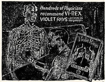 Hundreds of Physicians
  recommend VI-REX VIOLET RAYS LETTERS ON REQUEST