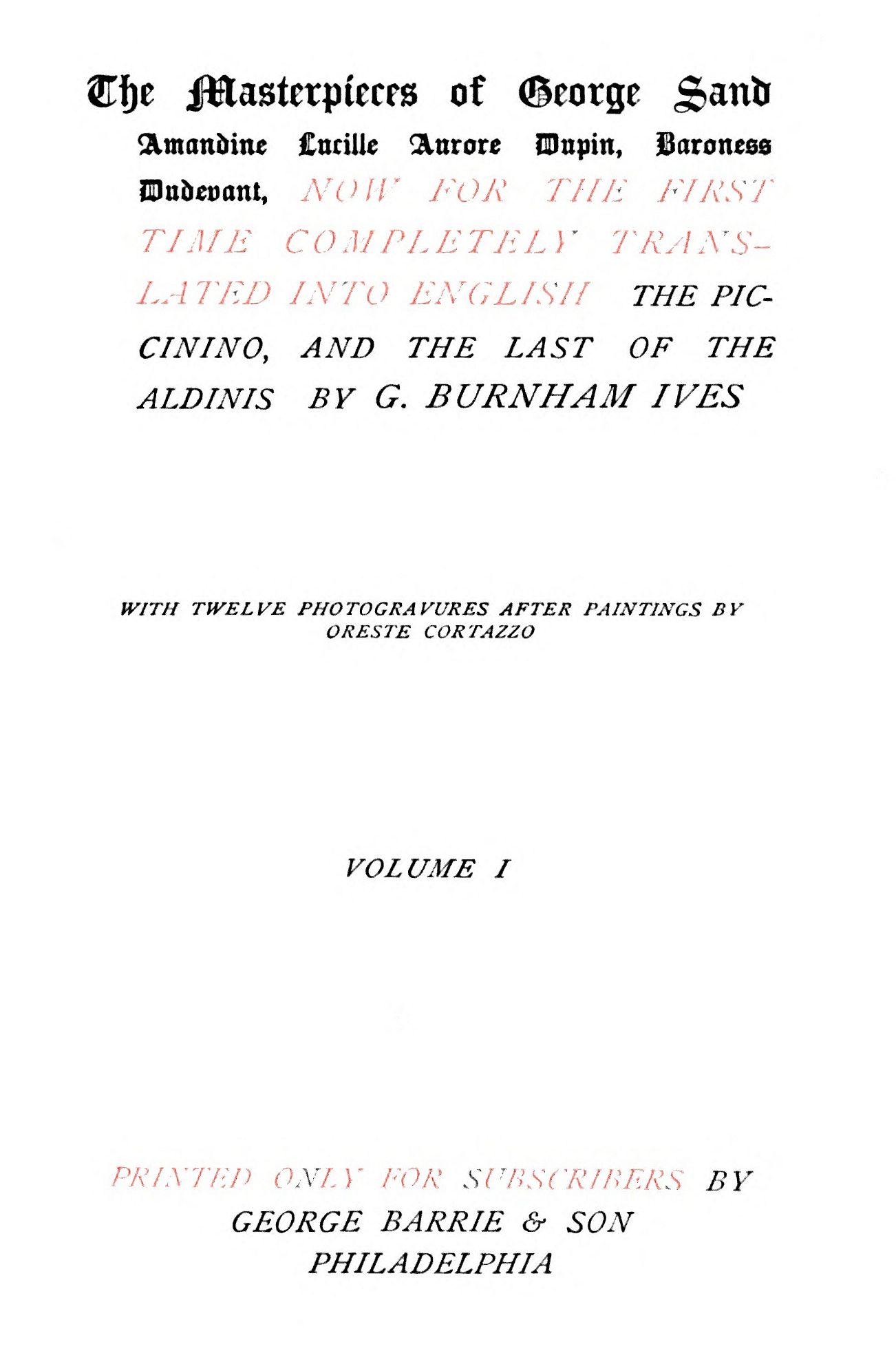 The Project Gutenberg eBook of The Piccinino Vol. 01 (of 2), by George Sand.