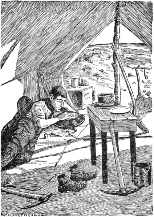 [Illustration: Gold miner in his tent]