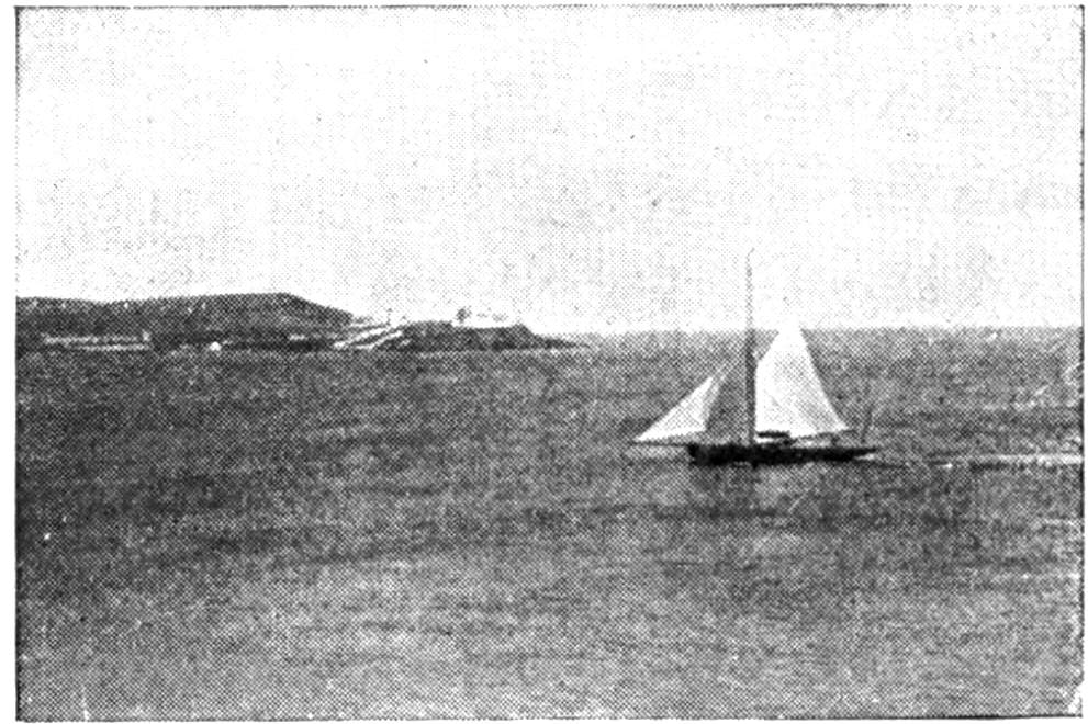 Sailboat near land