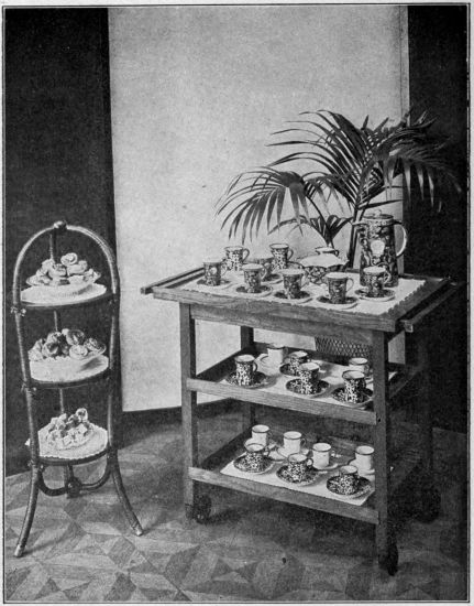 Photo by George H. Davis, Jr. Courtesy of the Woman's
Home Companion.

READY FOR TEA

The tea table should never be cluttered with a lot of things which the
hostess does not need