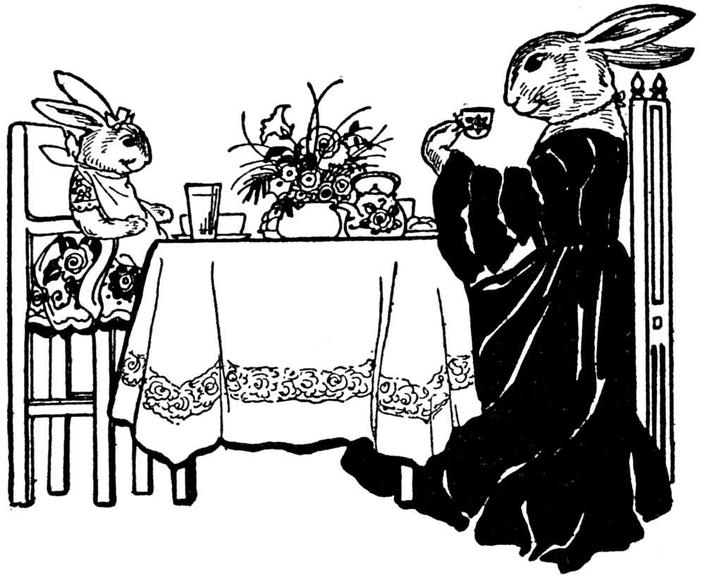 bunnies at table