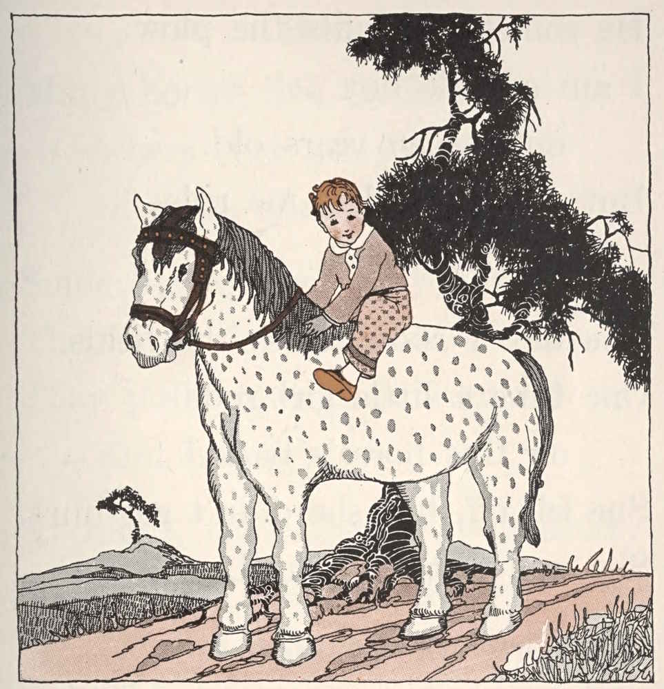 Boy on spotted horse