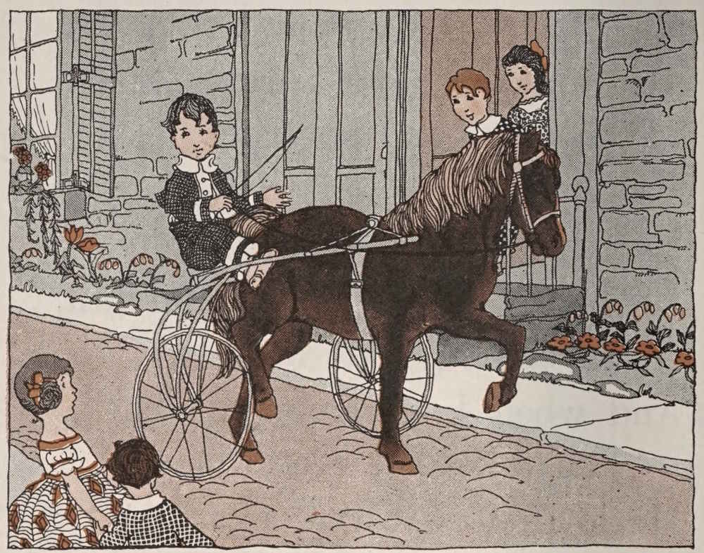 Boy in pony cart