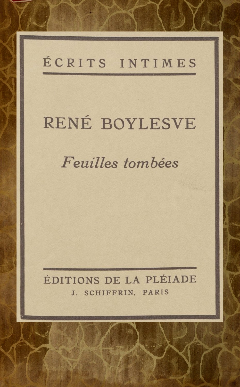 The Project Gutenberg eBook of Feulles tombées, par René Boylesve.