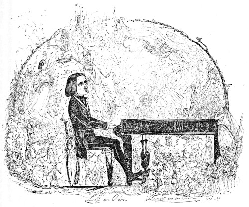 Cartoon representing Liszt