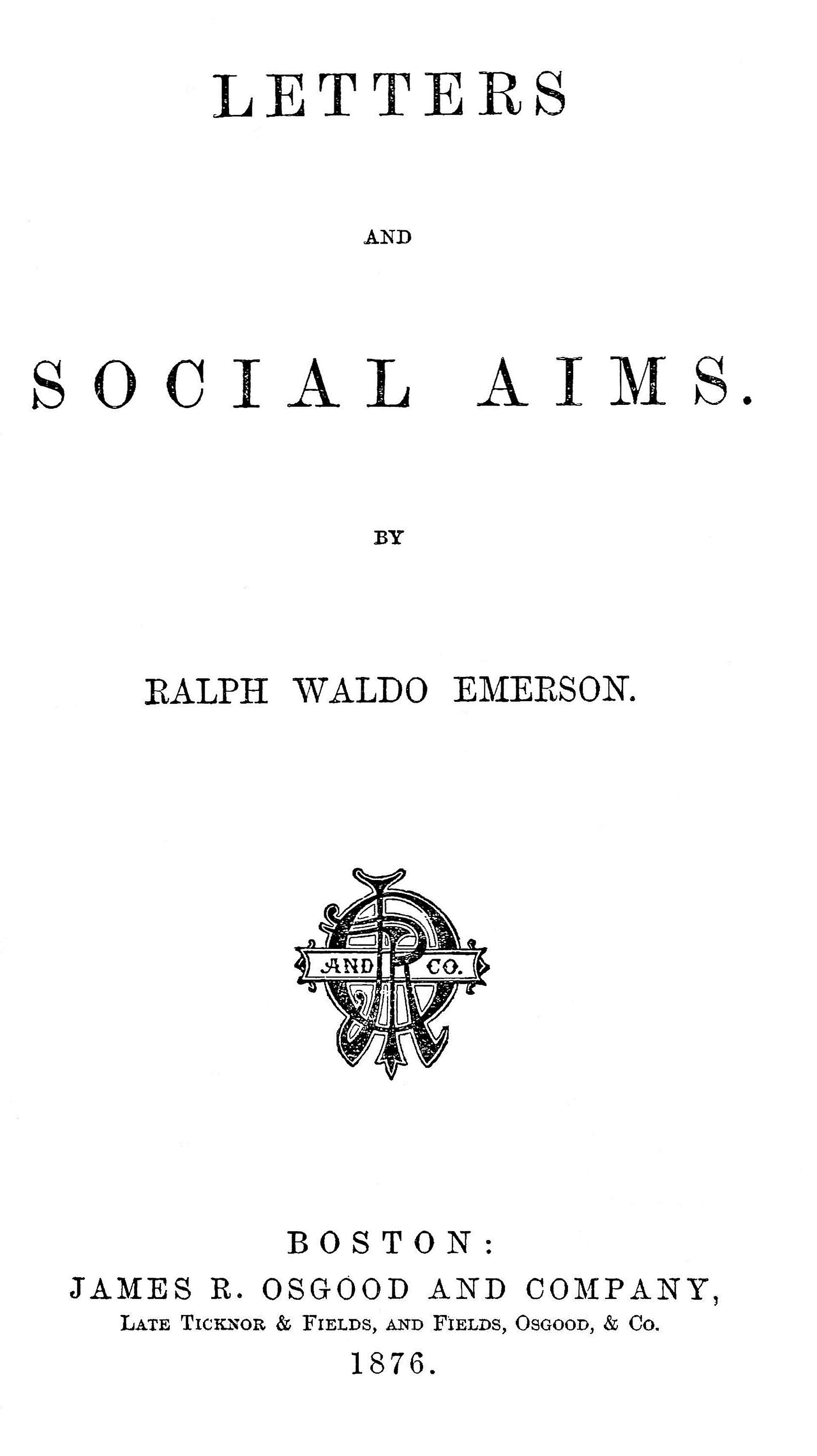 Letters and social aims Project Gutenberg
