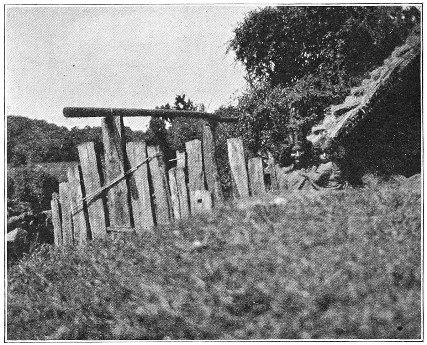 FIG. 66.—TO SHOW A STAGE IN THE CONSTRUCTION OF A HUT.