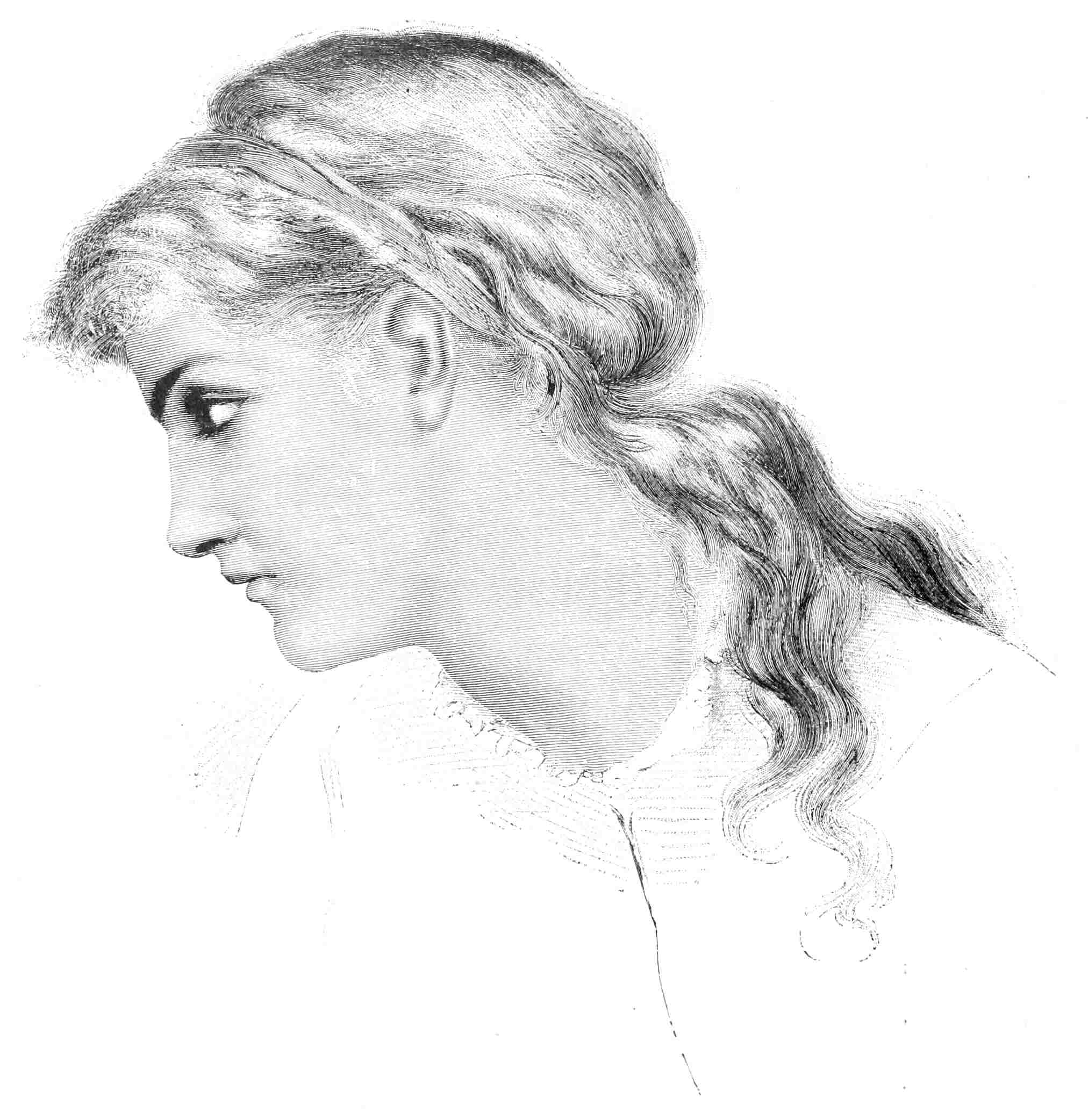 Young woman's face in profile