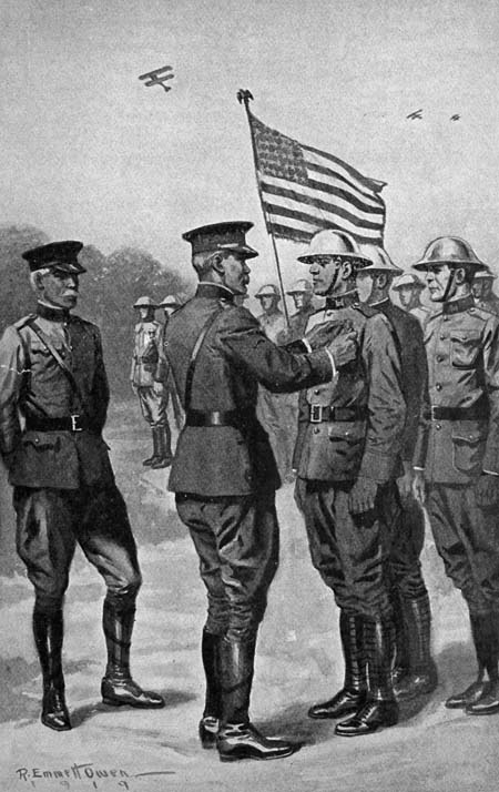 Upon the breast of the young sergeant was pinned a Distinguished
Service Medal