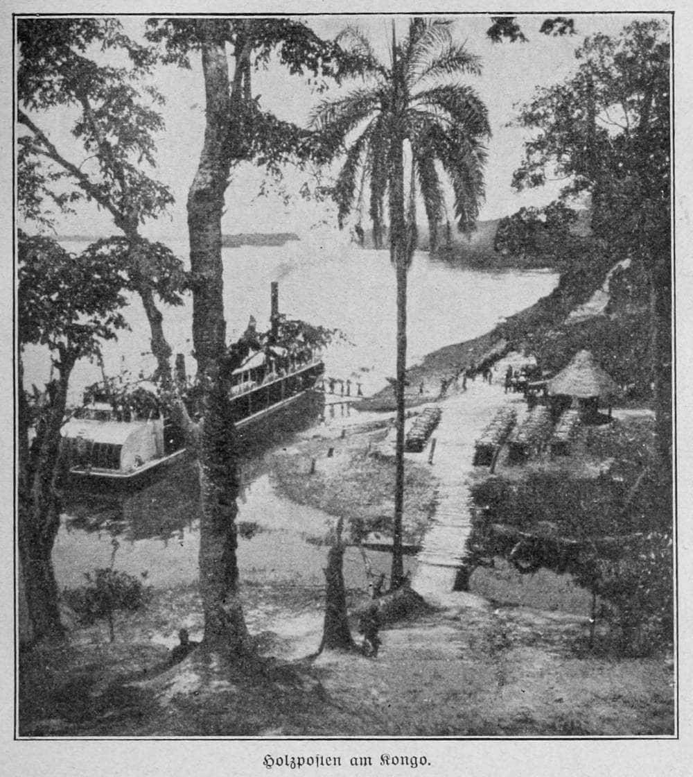 Holzposten am Kongo