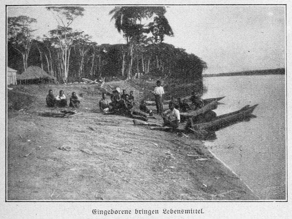 Eingeborene bringen Lebensmittel