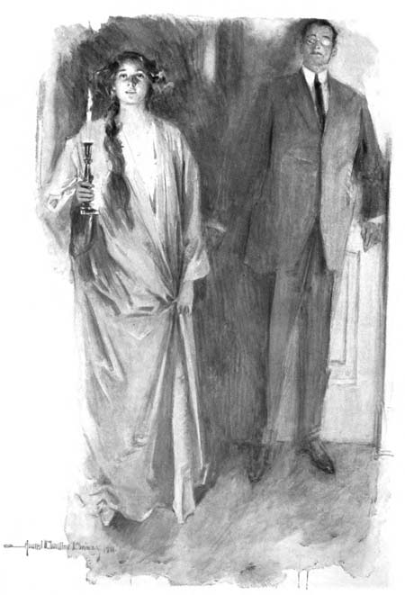 Miss Blake was carrying a candle