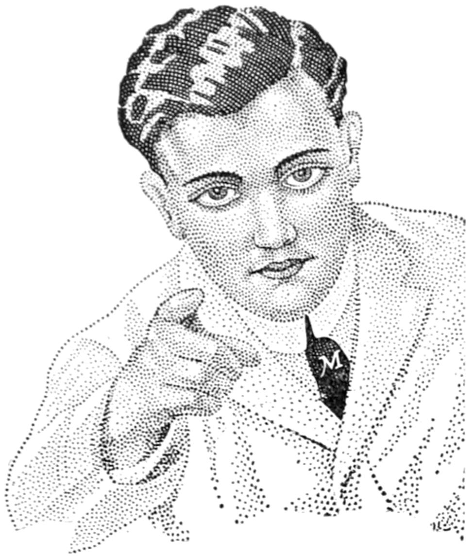 Drawing of boy looking straight at and pointing at the reader