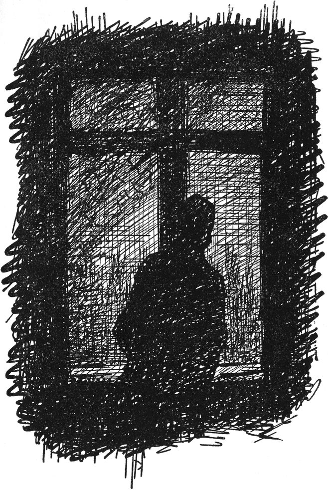 Blick aus dem Fenster im
  Dunkeln