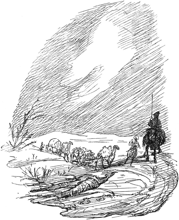 Eine kleine Karawane fährt
  durchs Land