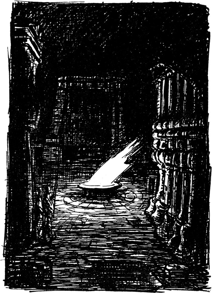 Im Höhlentempel brennt eine
  Flamme in einer großen Schale