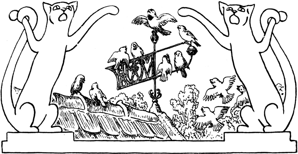 Spatzen zwitschern auf dem
  Dach