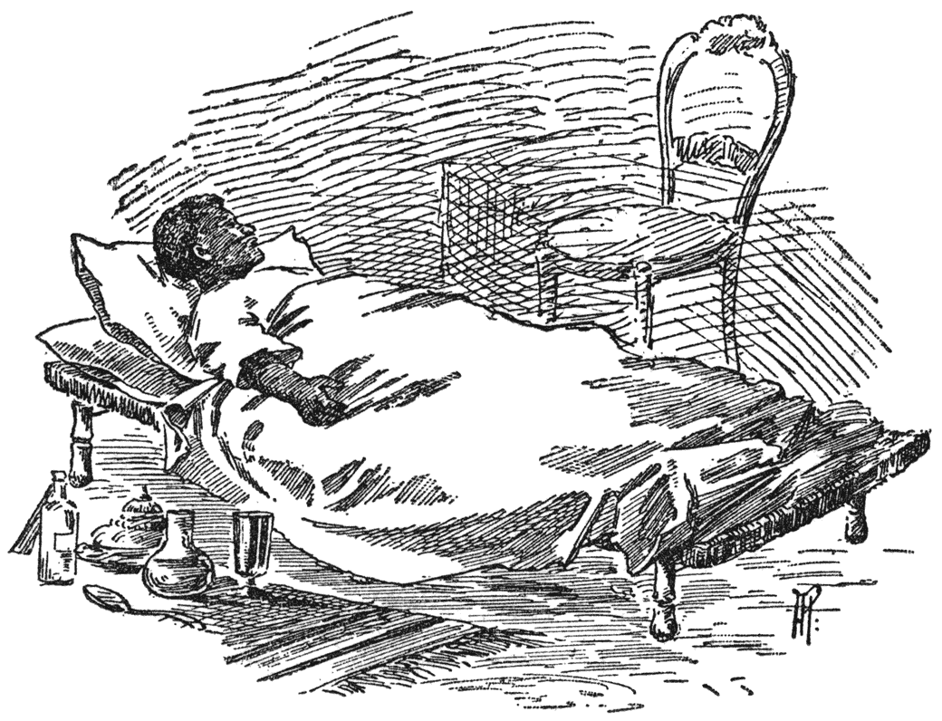 Bamboe lag in zijn slaapkamer op de baleh-baleh.