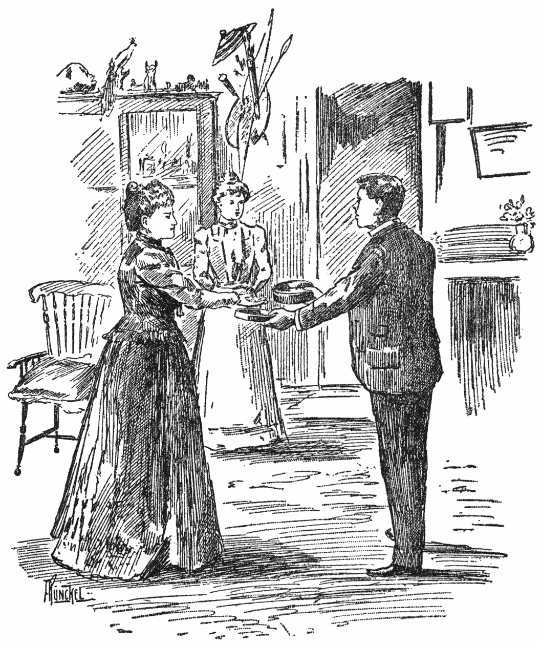 En toonde haar het ledige etui.