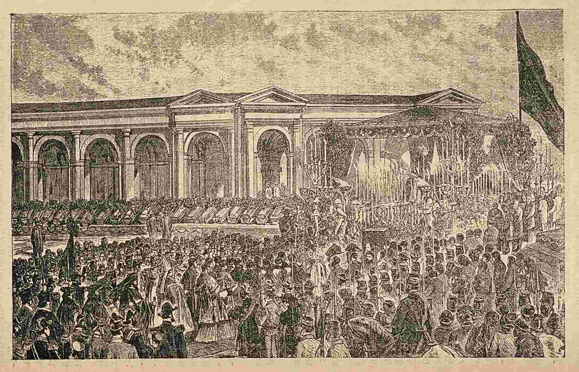 Die Trauerfeier auf dem Central-Friedhofe.