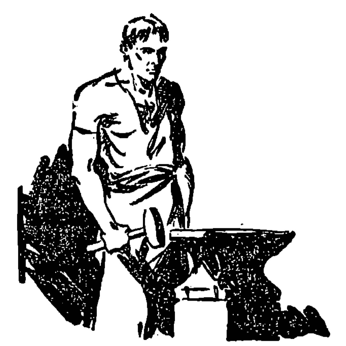 man with hammer and anvil