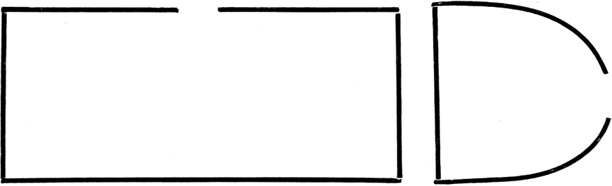 Skizze eines zweiteiligen nordischen Tempels