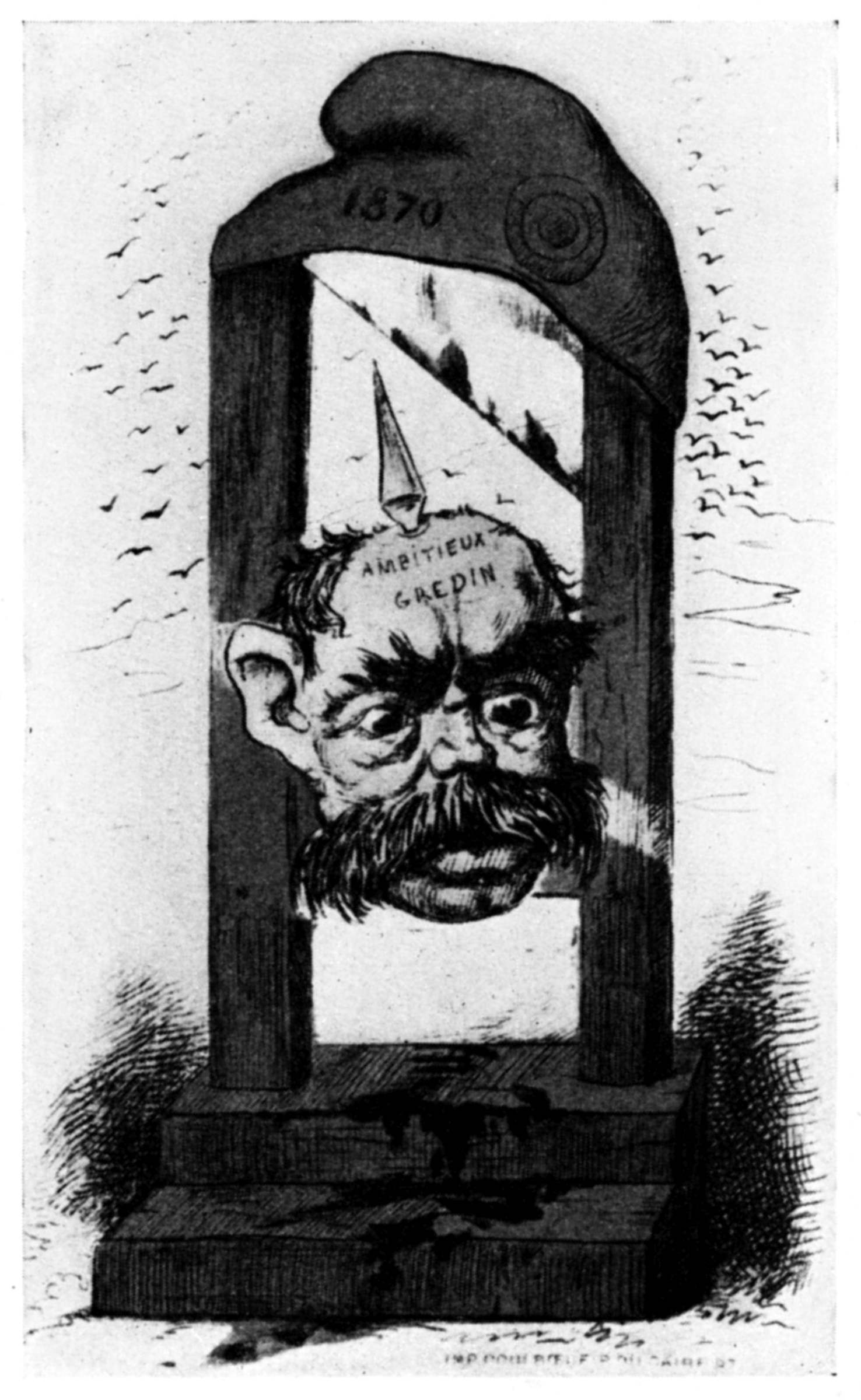 Bismarcks Kopf auf der Guillotine