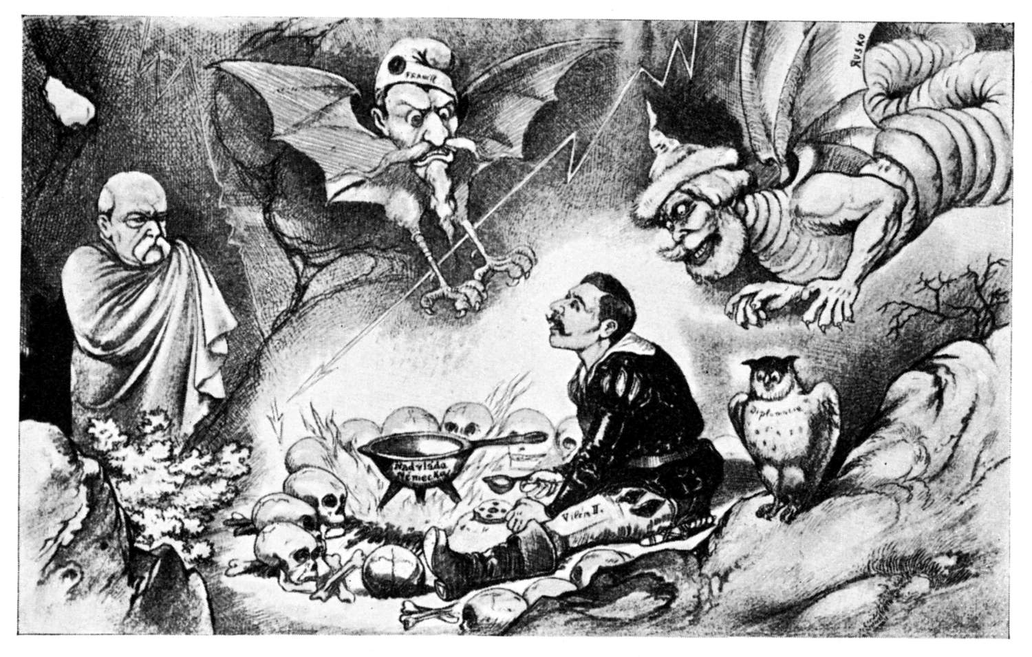Der böse Geist des Berliner ›Freischützen‹ soll im
Hintergrunde warten, bis der Kaspar in der ›Marterhöhle‹ rufen wird