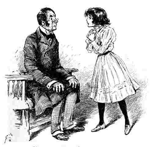 Betty talks ot man sitting in chair