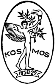 Signet der Kosmos-Gesellschaft: Engel mit Olivenzweig und Fackel