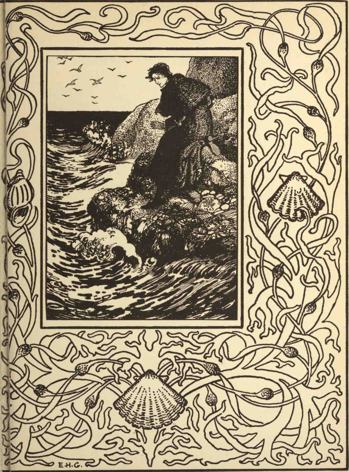 (Person on sea-bank)