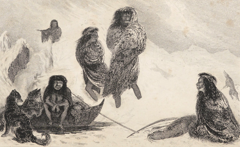Loading a sled with furs in wintertime