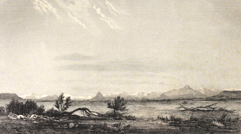 View of the Andes across the Santa Cruz river