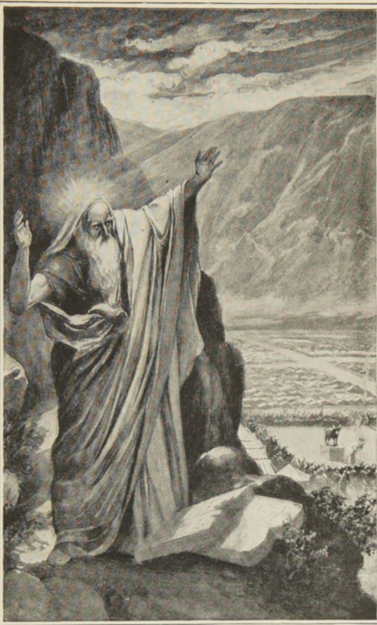 Moses breaks the tables of the law.