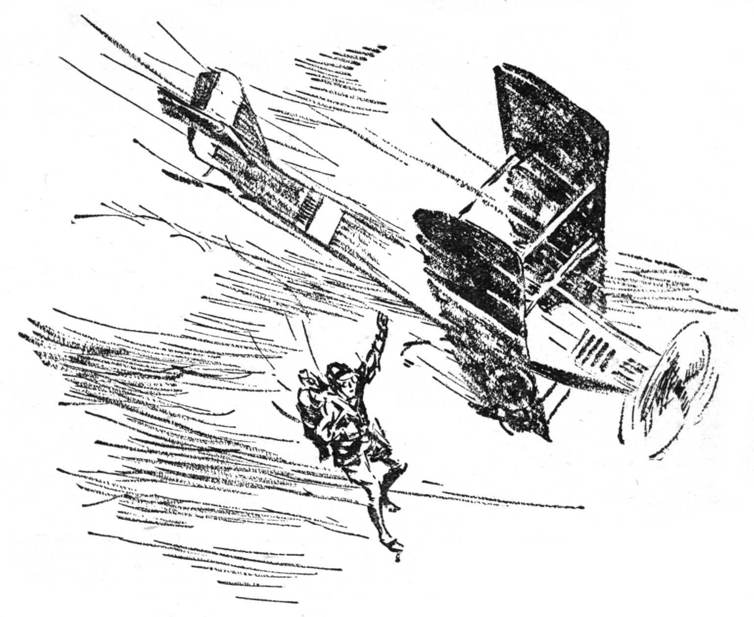 parachuting from the aircraft