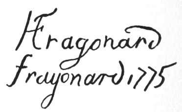 Two signatures: HFragonard, Fragonard 1775