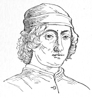 Bust of Francia, facing slightly right; clean shaven, short wavy hair, wearing a soft cap.