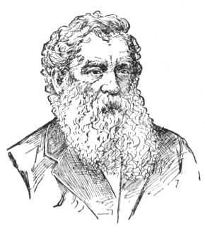 Bust of Fuller, facing slightly right; full beard and mustache, wavy hair.