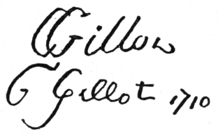 Signatures: CGillot and C Gillot 1710.