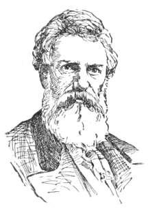 Bust of Gray, facing forward; full beard and mustache, short wavy hair.