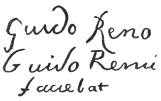 Signatures: guigo Reno, Guido Renii facietat