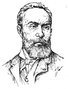 Bust of Guillaumet, facing slightly right; full beard and mustache; short hair brushed back