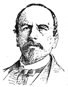 Bust of Hagen, facing forward; mustache and goatee, receding hairline; short hair