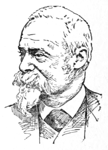 Bust of Hammer, facing slightly left; full mustache and goatee, short hair.