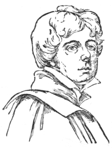 Bust of harlow, facing slightly right; clean shaven, short wavy hair; wearing a high collar.