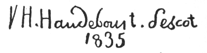 Signature: V H. Haudebourt.Lescot 1835